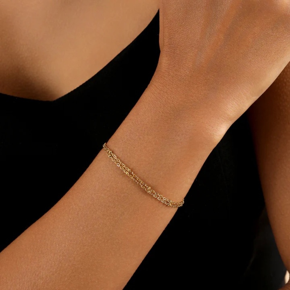 NWT Dorado DOUBLE SATELLITE CHAIN BRACELET - Picture 4 of 5